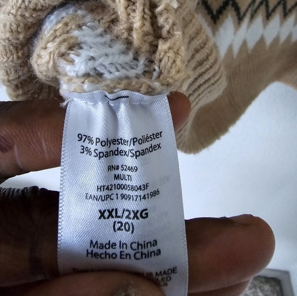 Holiday Time Sweater Women 2X Plus Long Sleeve Grannycore Tan Red Fair Isle New - Picture 15 of 15